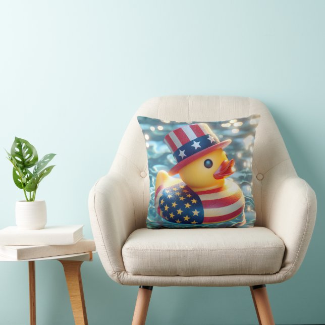Patriotic Yellow Rubber Duck Kissen (Stuhl )