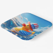 Patriotic Yellow Rubber Duck Pappteller (Gewinkelt)