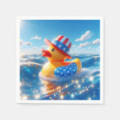 Patriotic Yellow Rubber Duck Serviette (Vorderseite)