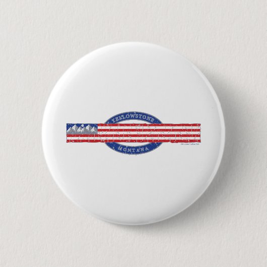 Patriotic Yellowstone Montana Button (Vorderseite)