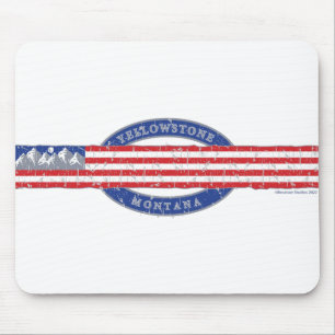Patriotic Yellowstone Montana Mousepad