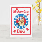 Patriotic Yorkie Karte (Gelbe Blume)