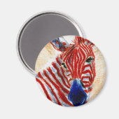 Patriotic Zebra Magnet (Vorderseite/Rückseite)