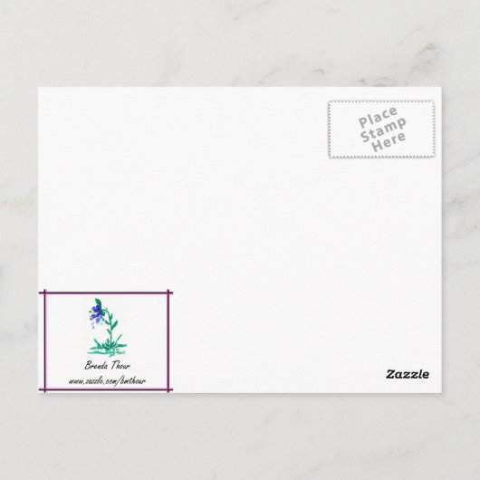 Patriotic Zebra Postcard Postkarte (Rückseite)