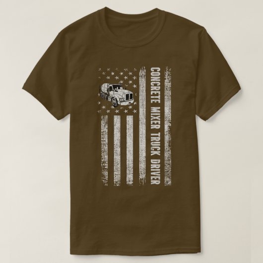 Patriotic Zement Betonmischwagen Fahrer Ameri T-Shirt (Design vorne)