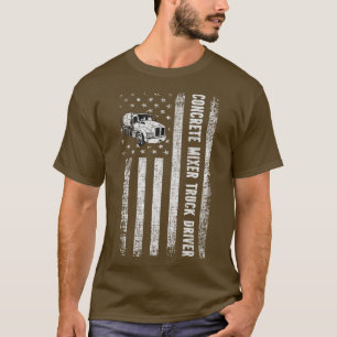 Patriotic Zement Betonmischwagen Fahrer Ameri T-Shirt