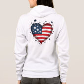 Patriotic Zipper Hoodie mit herzgestreiften Amerik (Rückseite)