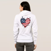Patriotic Zipper Hoodie mit herzgestreiften Amerik (Schwarz voll)