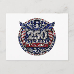 Patriotisch 250 Jahre Fourth July Postkarte