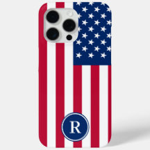 Patriotisch American Red White Blue Custom Monogra