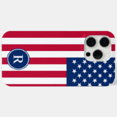 Patriotisch American Red White Blue Custom Monogra Case-Mate iPhone Hülle (Rückseite (Horizontal))