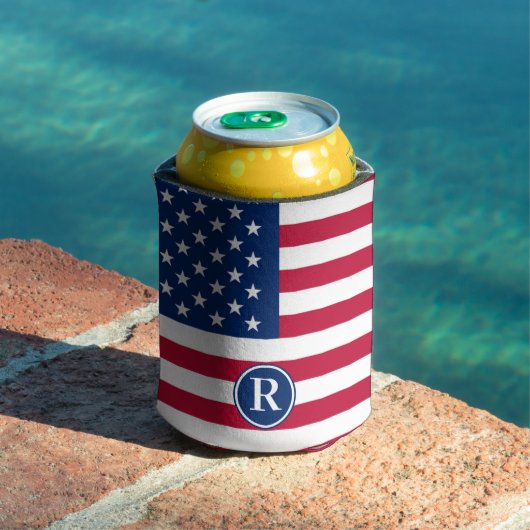 Patriotisch American Red White Blue Custom Monogra Dosenkühler (In Situ Pool)
