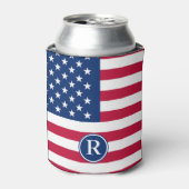 Patriotisch American Red White Blue Custom Monogra Dosenkühler (Kanne Vorderseite)