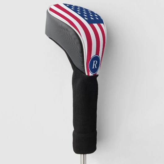 Patriotisch American Red White Blue Custom Monogra Golf Headcover (angewinkelt)