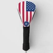 Patriotisch American Red White Blue Custom Monogra Golf Headcover (Vorderseite)