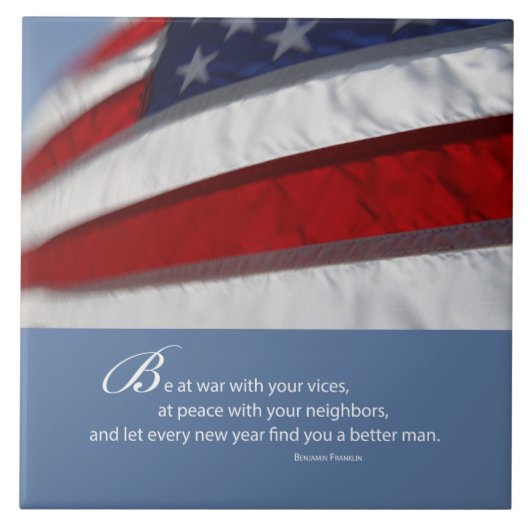 Patriotisch, amerikanische Flagge Fliese (Vorderseite)