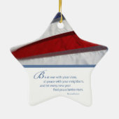 Patriotisch, amerikanische Flagge Keramik Ornament (Hinten)