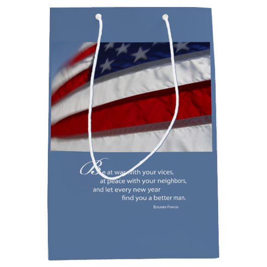 Patriotisch, amerikanische Flagge Mittlere Geschenktüte (Vorderseite)
