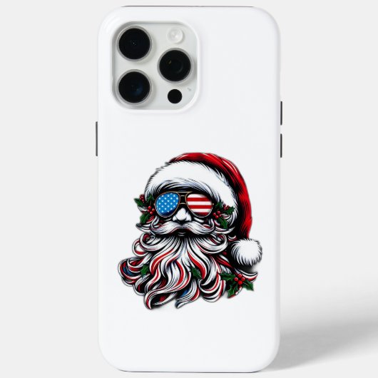 Patriotisch-amerikanischer Weihnachtsmann Case-Mate iPhone Hülle (Rückseite)