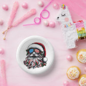 Patriotisch-amerikanischer Weihnachtsmann Pappteller (Party)