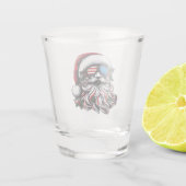 Patriotisch-amerikanischer Weihnachtsmann Schnapsglas (Rückseite)
