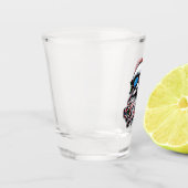 Patriotisch-amerikanischer Weihnachtsmann Schnapsglas (Links)