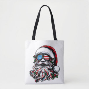 Patriotisch-amerikanischer Weihnachtsmann Tasche