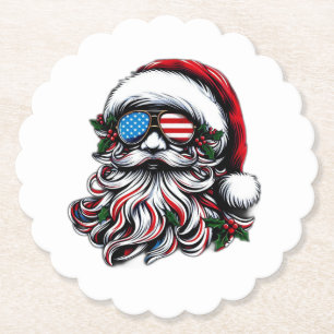 Patriotisch-amerikanischer Weihnachtsmann Untersetzer