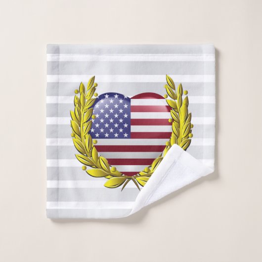 Patriotisch Badhandtuch Set (Waschlappen)