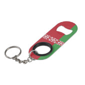 Patriotisch belarussische Flagge Schlüsselanhänger Mini Flaschenöffner (Vorderseite Schrägansicht)