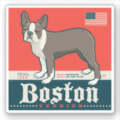 Patriotisch | Boston Terrier Aufkleber (Vorderseite)