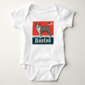 Patriotisch | Boston Terrier Baby Strampler (Vorderseite)