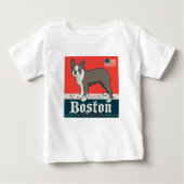 Patriotisch | Boston Terrier Baby T-shirt (Vorderseite)