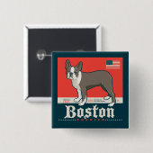 Patriotisch | Boston Terrier Button (Vorne & Hinten)