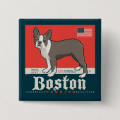 Patriotisch | Boston Terrier Button (Vorderseite)