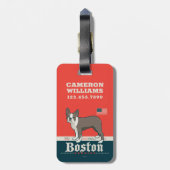 Patriotisch | Boston Terrier Gepäckanhänger (Rückseite vertikal)