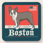 Patriotisch | Boston Terrier Getränkeuntersetzer (Vorderseite)