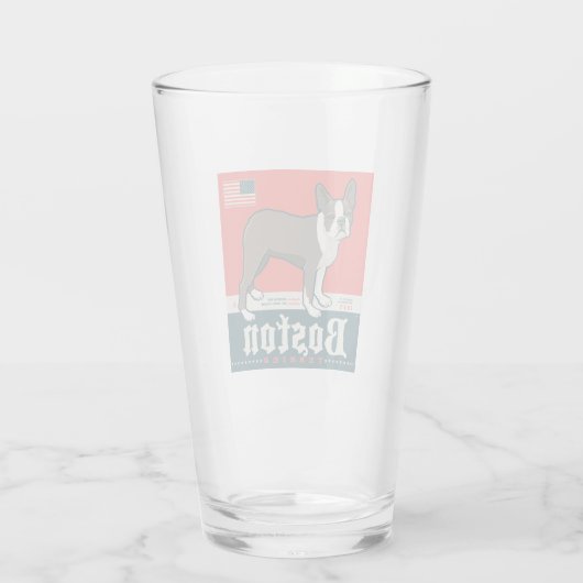 Patriotisch | Boston Terrier Glas (Rückseite)