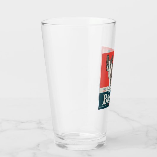 Patriotisch | Boston Terrier Glas (Rechts)