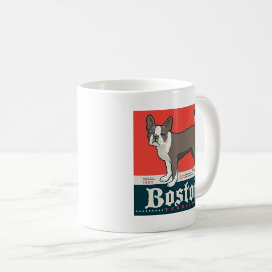 Patriotisch | Boston Terrier Kaffeetasse (VorderseiteRechts)