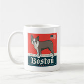 Patriotisch | Boston Terrier Kaffeetasse (Links)