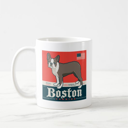 Patriotisch | Boston Terrier Kaffeetasse (Links)
