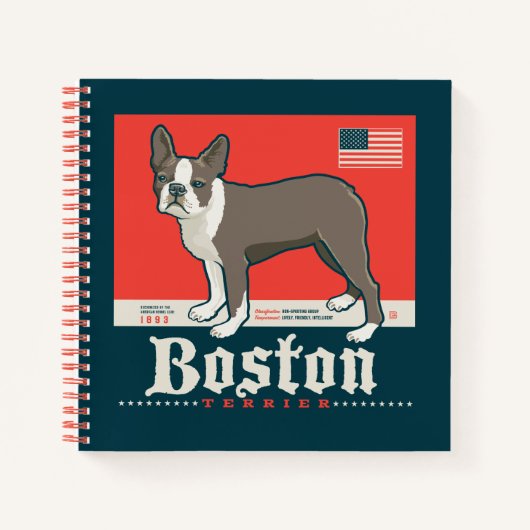 Patriotisch | Boston Terrier Notizblock (Vorderseite)