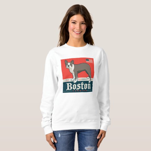 Patriotisch | Boston Terrier Sweatshirt (Vorne ganz)