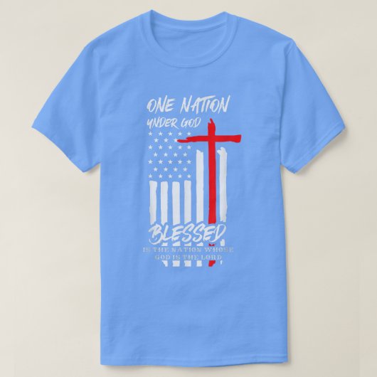 Patriotisch Christlich gesegnet eine Nation unter T-Shirt (Design vorne)