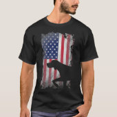Patriotisch Deutsch Kurzhaariger Pointer-Amerikane T-Shirt (Vorderseite)