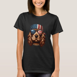 Patriotisch Englisch Cocker Spanisch Hundeflag una T-Shirt