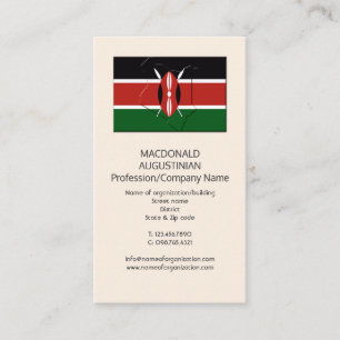 Patriotisch FLAG KENIA Add Logo Business Card Visitenkarte