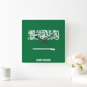 Patriotisch für die Nationalflagge Saudi-Arabiens Quadratische Wanduhr (Zuhause)