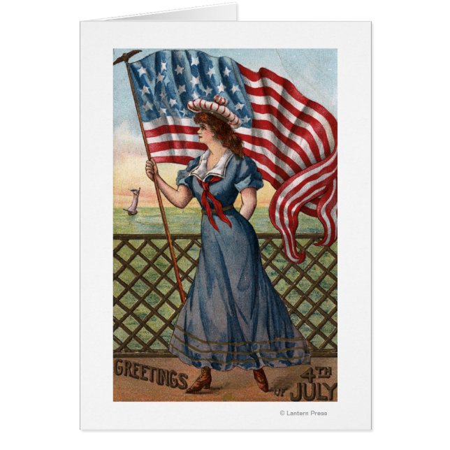 Patriotisch gekleidete Frau (Vorne)